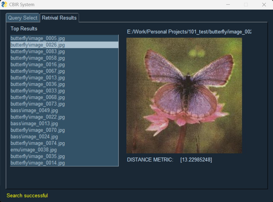 Retrieved image comparison
